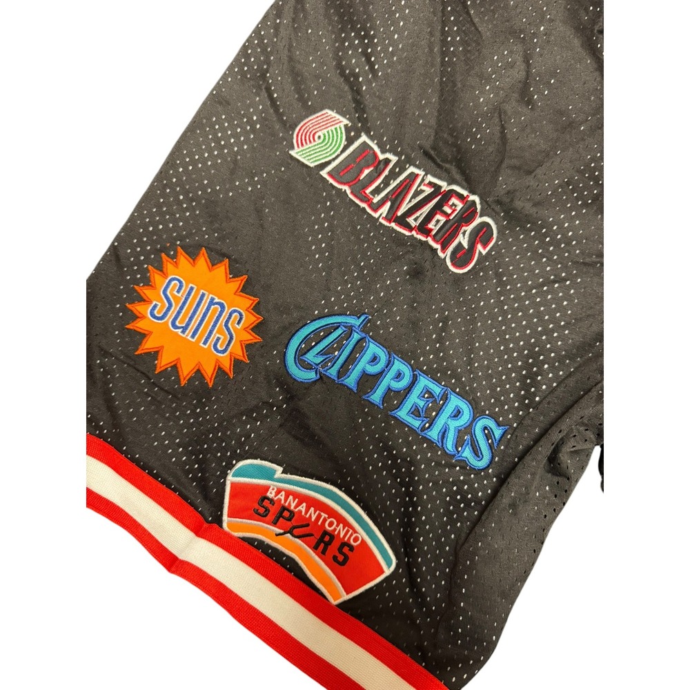 Just Don NBA Basketball Shorts Mens XXL Black New Western Conference Mesh Patch - Picture 9 of 11